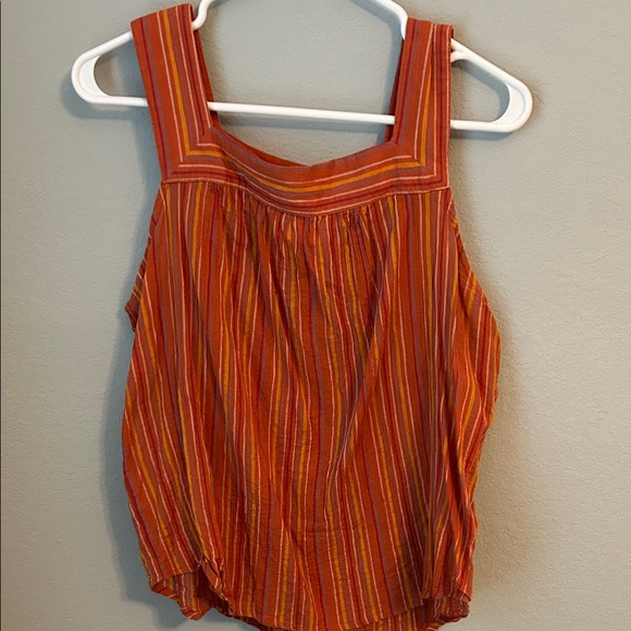 Universal Thread Tops - Striped Orange Sleeveless Universal Thread Top